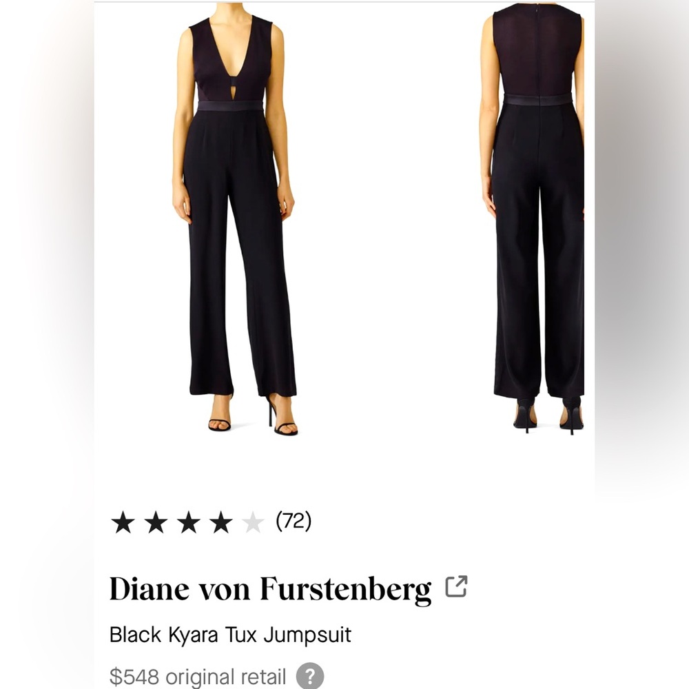 Diane Von Furstenberg Kyara Tuxedo Wide Leg Jumpsuit 4
